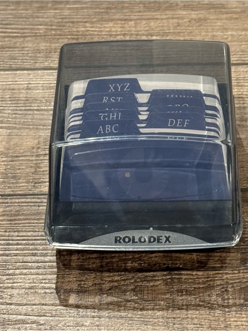 Vintage Rolodex S-310C 6" Mini Address Card File Tinted Lid Black 2x4 Cards